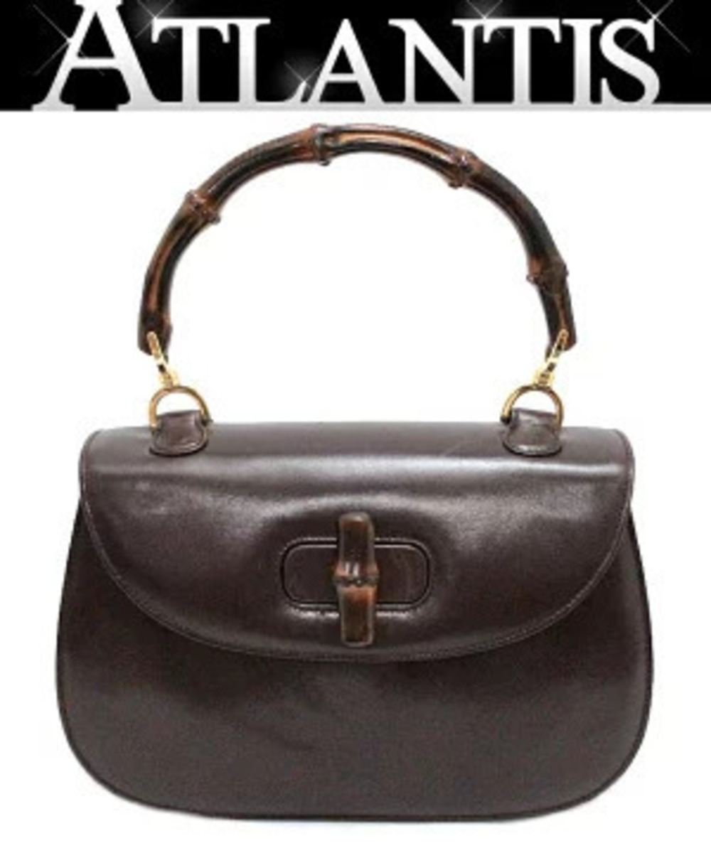 Gucci Bamboo Handbag Leather Brown